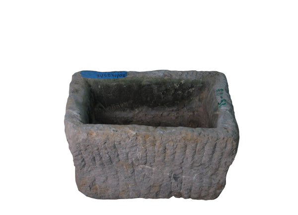 20" Inch Long Hand Chiseled Stone Trough 24 - 23 - Dyag East