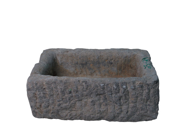 20" Inch Long Hand Chiseled Stone Trough 24 - 24 - Dyag East