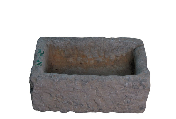 20" Inch Long Hand Chiseled Stone Trough 24 - 24 - Dyag East