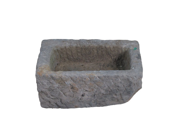 20" Inch Long Hand Chiseled Stone Trough 24 - 6 - Dyag East