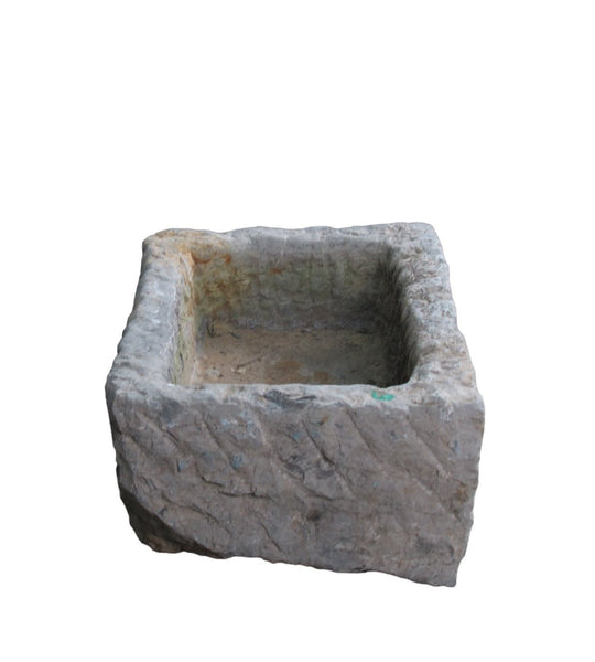 20" Inch Long Hand Chiseled Stone Trough 24 - 6 - Dyag East