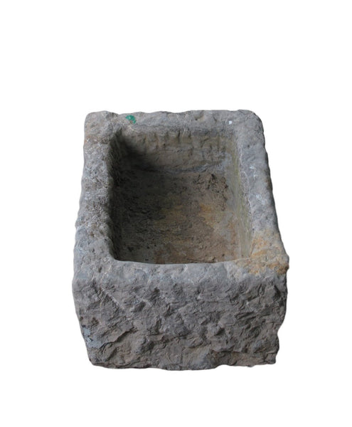20" Inch Long Hand Chiseled Stone Trough 24 - 6 - Dyag East