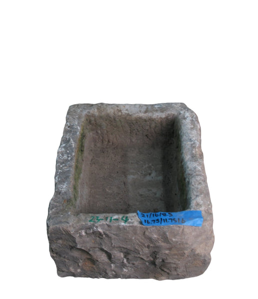 21" Inch Long Hand Chiseled Stone Trough 11 - 4 - Dyag East