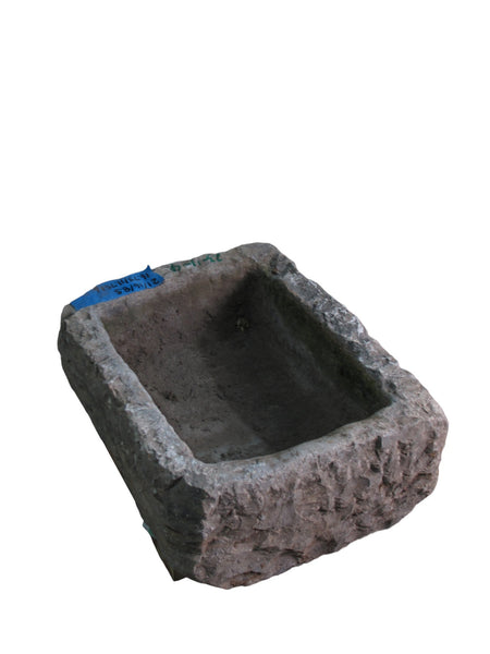21" Inch Long Hand Chiseled Stone Trough 11 - 4 - Dyag East