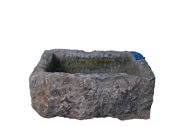21" Inch Long Hand Chiseled Stone Trough 11 - 4 - Dyag East