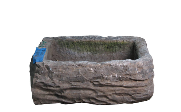 21" Inch Long Hand Chiseled Stone Trough 11 - 4 - Dyag East