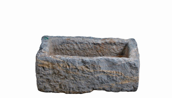 21" Inch Long Hand Chiseled Stone Trough 24 - 10 - Dyag East