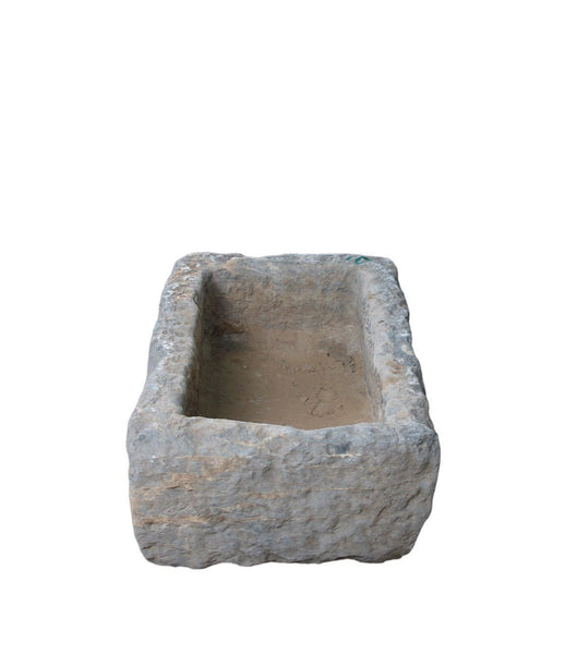 21" Inch Long Hand Chiseled Stone Trough 24 - 10 - Dyag East