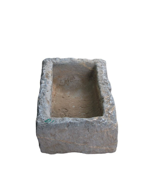 21" Inch Long Hand Chiseled Stone Trough 24 - 10 - Dyag East