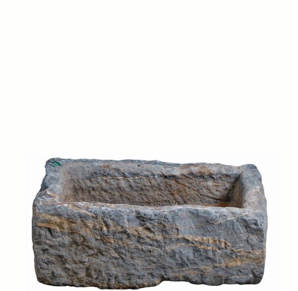 21" Inch Long Hand Chiseled Stone Trough 24 - 10 - Dyag East