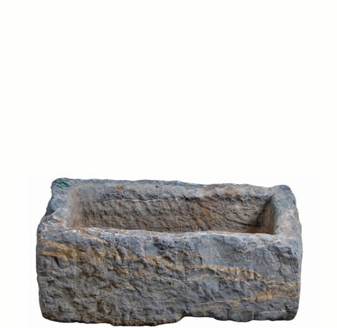 21" Inch Long Hand Chiseled Stone Trough 24 - 10 - Dyag East