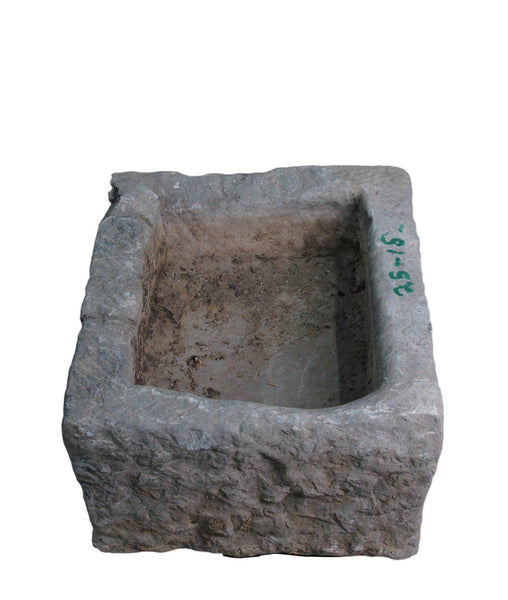 21" Inch Long Hand Chiseled Stone Trough 24 - 15 - Dyag East