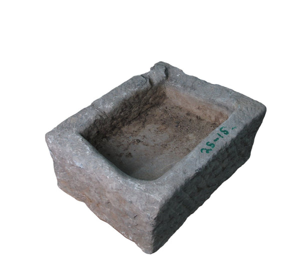 21" Inch Long Hand Chiseled Stone Trough 24 - 15 - Dyag East