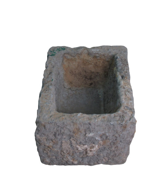 21" Inch Long Hand Chiseled Stone Trough 24 - 19 - Dyag East