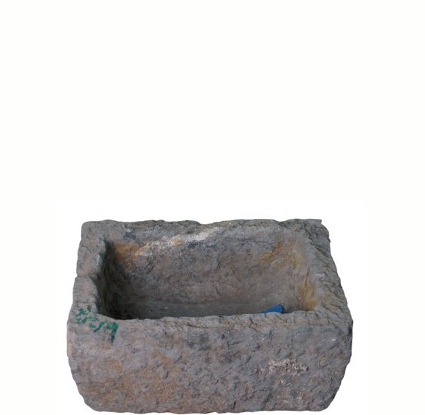 21" Inch Long Hand Chiseled Stone Trough 24 - 19 - Dyag East