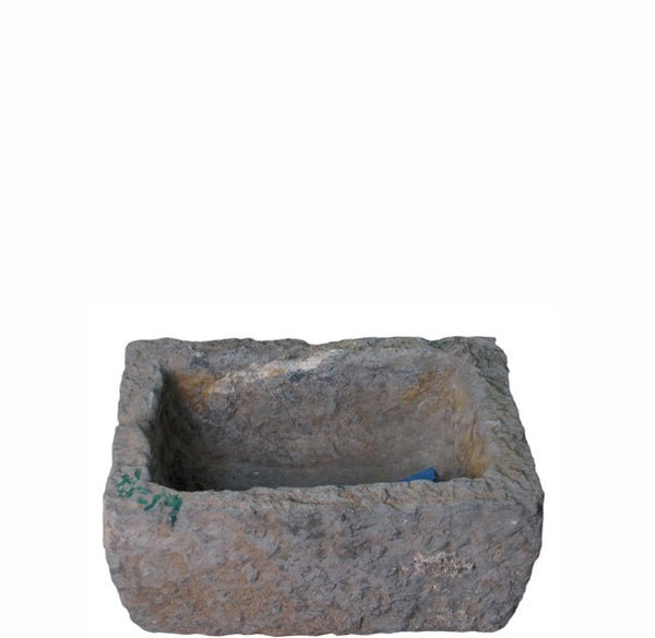 21" Inch Long Hand Chiseled Stone Trough 24 - 19 - Dyag East