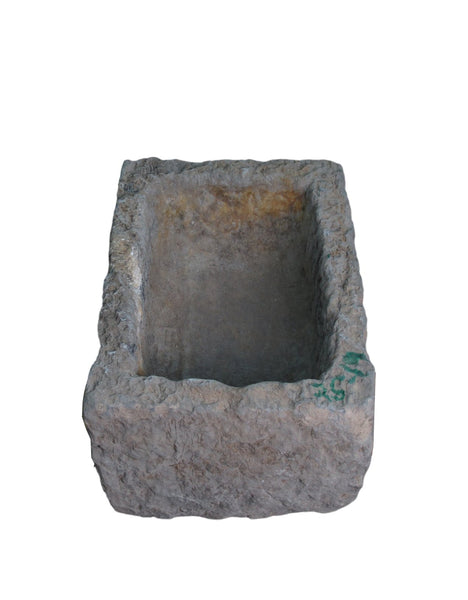 21" Inch Long Hand Chiseled Stone Trough 24 - 19 - Dyag East
