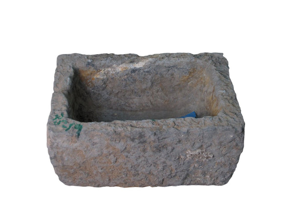 21" Inch Long Hand Chiseled Stone Trough 24 - 19 - Dyag East