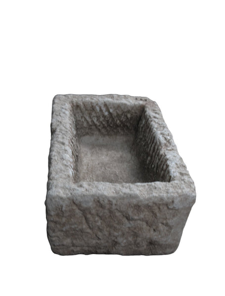 21" Inch Long Hand Chiseled Stone Trough 24 - 3 - Dyag East