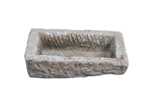 21" Inch Long Hand Chiseled Stone Trough 24 - 3 - Dyag East