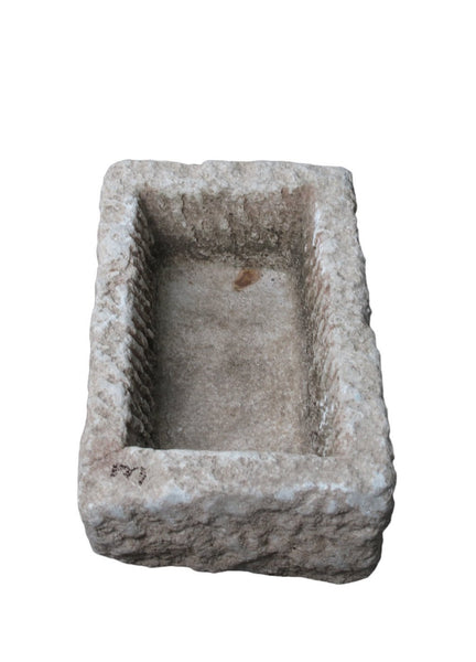21" Inch Long Hand Chiseled Stone Trough 24 - 3 - Dyag East