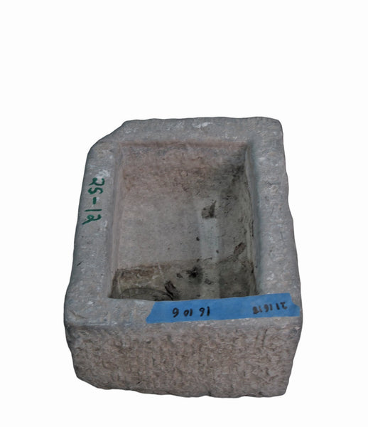 21" Inch Long Hand Chiseled Stone Trough 25 - 12 - Dyag East