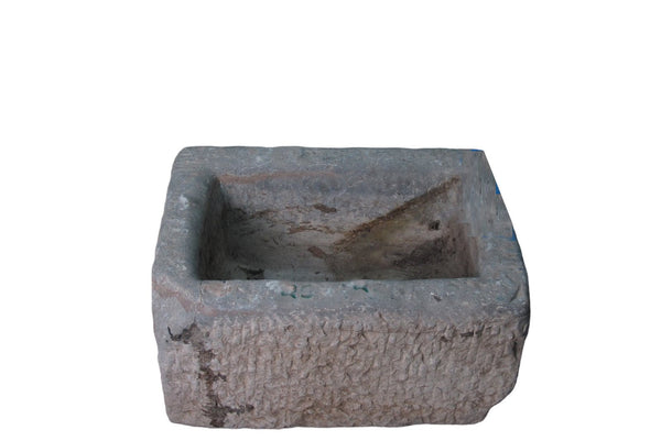 21" Inch Long Hand Chiseled Stone Trough 25 - 12 - Dyag East