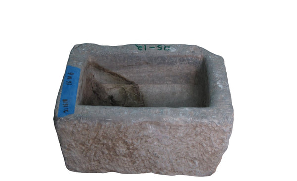 21" Inch Long Hand Chiseled Stone Trough 25 - 12 - Dyag East