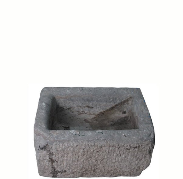 21" Inch Long Hand Chiseled Stone Trough 25 - 12 - Dyag East