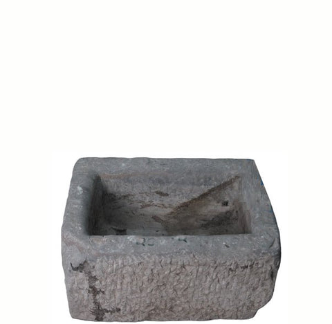 21" Inch Long Hand Chiseled Stone Trough 25 - 12 - Dyag East