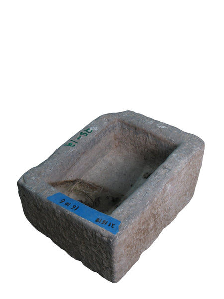 21" Inch Long Hand Chiseled Stone Trough 25 - 12 - Dyag East