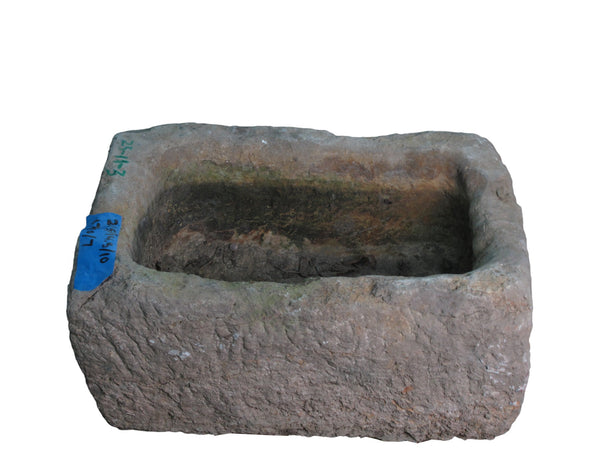 22" Inch Long Hand Chiseled Stone Trough 11 - 3 - Dyag East