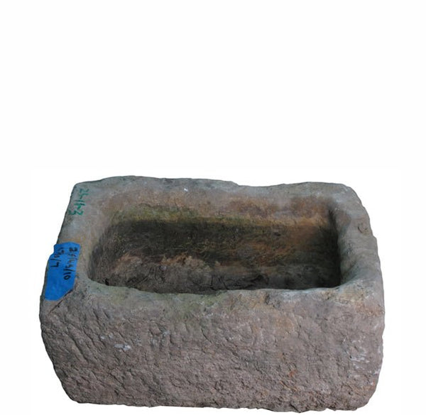 22" Inch Long Hand Chiseled Stone Trough 11 - 3 - Dyag East