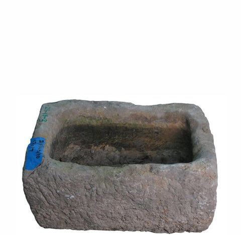 22" Inch Long Hand Chiseled Stone Trough 11 - 3 - Dyag East