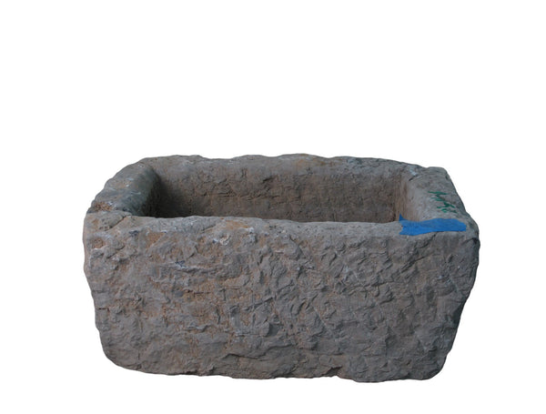 22" Inch Long Hand Chiseled Stone Trough 11 - 6 - Dyag East