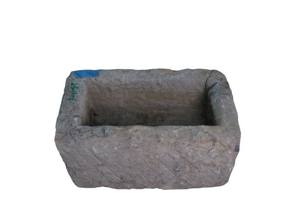 22" Inch Long Hand Chiseled Stone Trough 11 - 6 - Dyag East