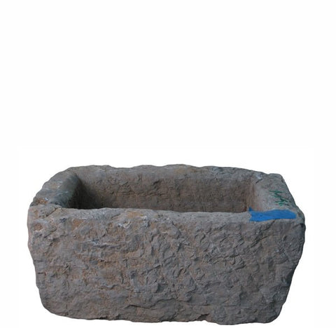22" Inch Long Hand Chiseled Stone Trough 11 - 6 - Dyag East