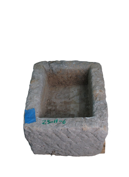 22" Inch Long Hand Chiseled Stone Trough 11 - 6 - Dyag East