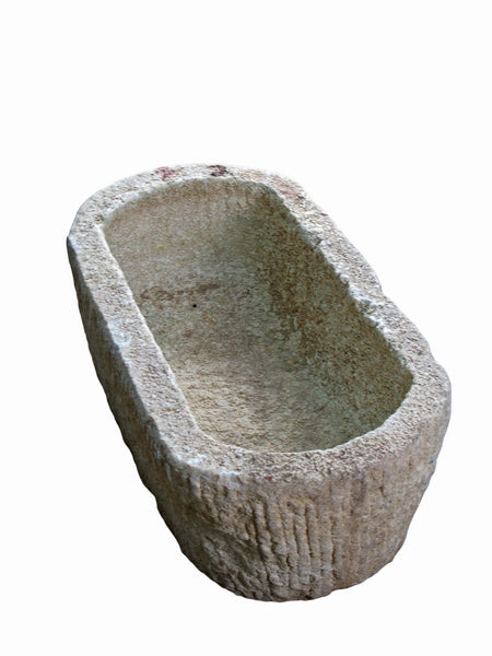 22" Inch Long Hand Chiseled Stone Trough 20 - Dyag East