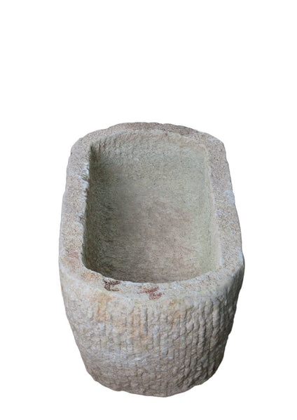22" Inch Long Hand Chiseled Stone Trough 20 - Dyag East
