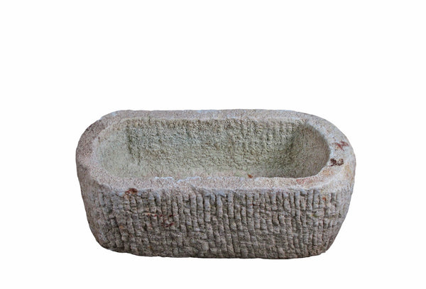 22" Inch Long Hand Chiseled Stone Trough 20 - Dyag East