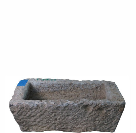 22" Inch Long Hand Chiseled Stone Trough 22 - 1 - Dyag East