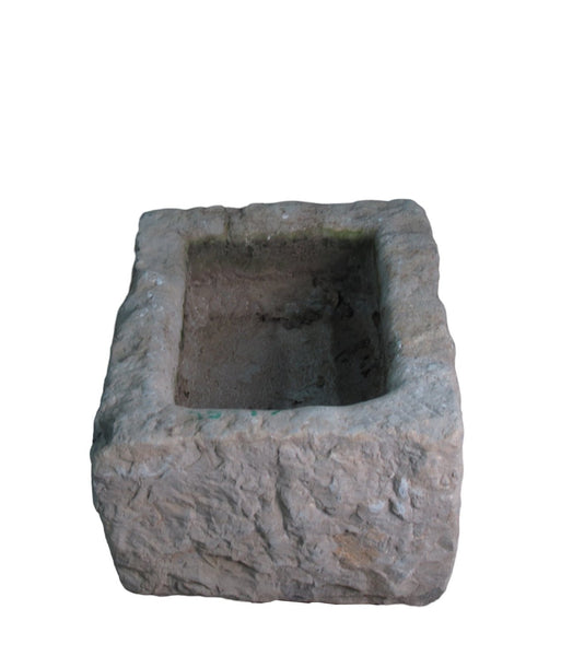 22" Inch Long Hand Chiseled Stone Trough 24 - 17 - Dyag East