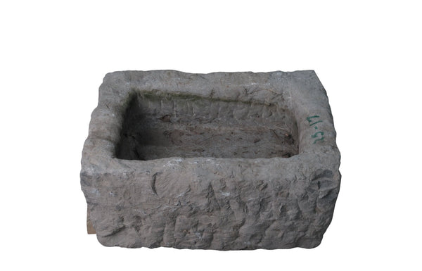 22" Inch Long Hand Chiseled Stone Trough 24 - 17 - Dyag East