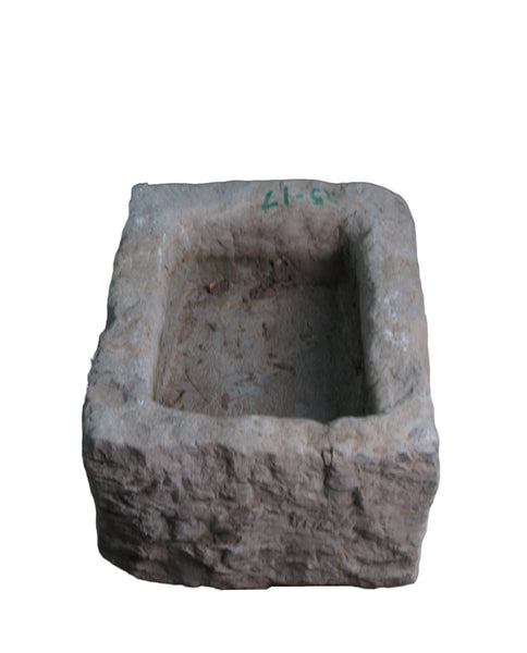 22" Inch Long Hand Chiseled Stone Trough 24 - 17 - Dyag East
