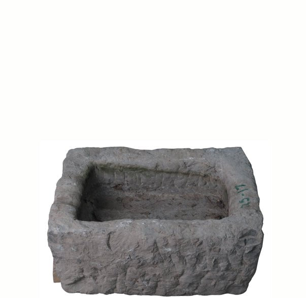 22" Inch Long Hand Chiseled Stone Trough 24 - 17 - Dyag East