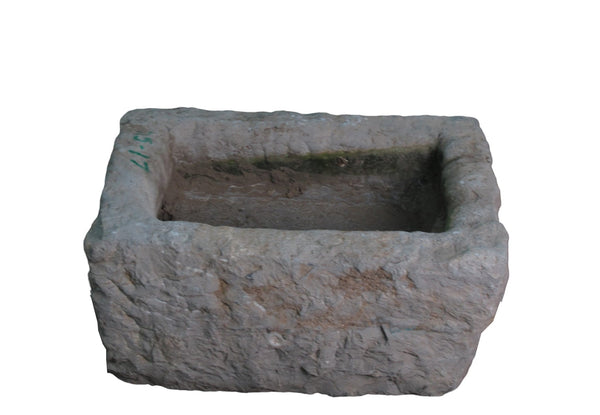 22" Inch Long Hand Chiseled Stone Trough 24 - 17 - Dyag East