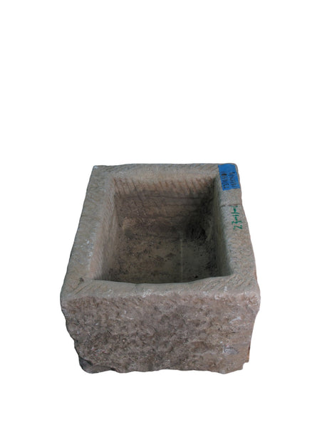 23" Inch Long Hand Chiseled Stone Trough 11 - 1 - Dyag East