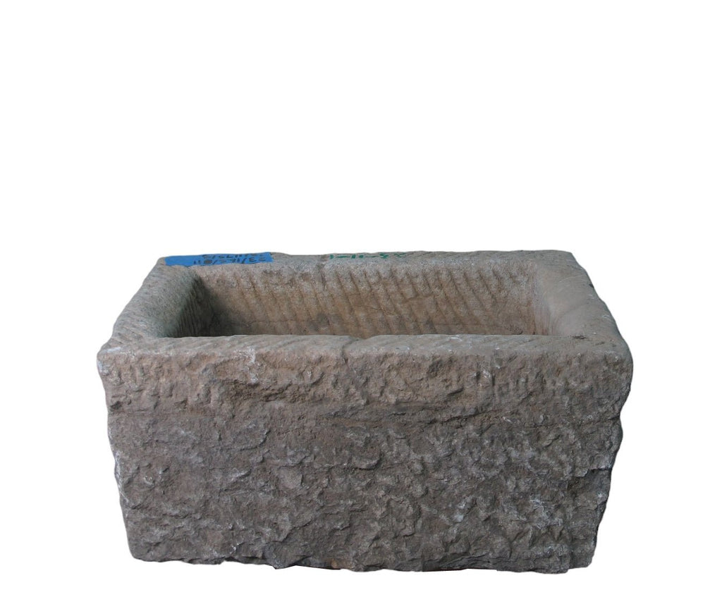 23" Inch Long Hand Chiseled Stone Trough 11 - 1 - Dyag East