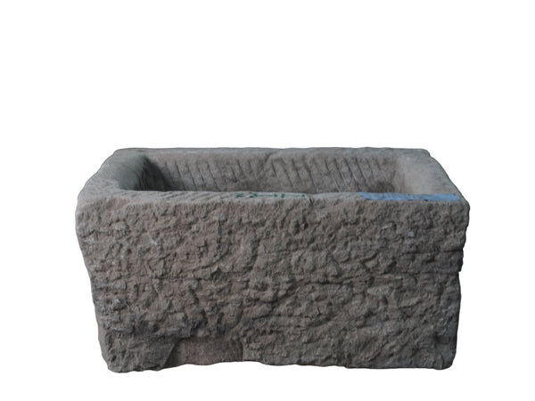 23" Inch Long Hand Chiseled Stone Trough 11 - 1 - Dyag East
